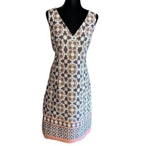 D by Ltd. Woman’s Printed Pattern Earth-toned Cotton Dress